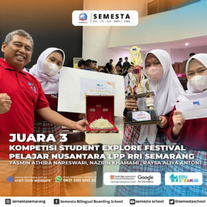 Siswi SMA Semesta BBS Semarang meraih Juara 3 pada Lomba Student Explore LPP RRI Semarang