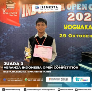 Rassya Rayandra Siswa SMA Semesta BBS Juara 3 Veranza Indonesia Open Competition 2022